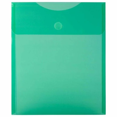 JAM Paper Open End Plastic Envelopes with Hook & Loop Closure