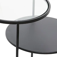 23" Black Modern Metal Accent Table