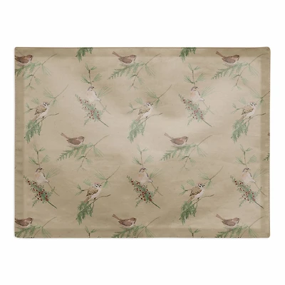 Pine Birds on Brown Cotton Twill Placemat