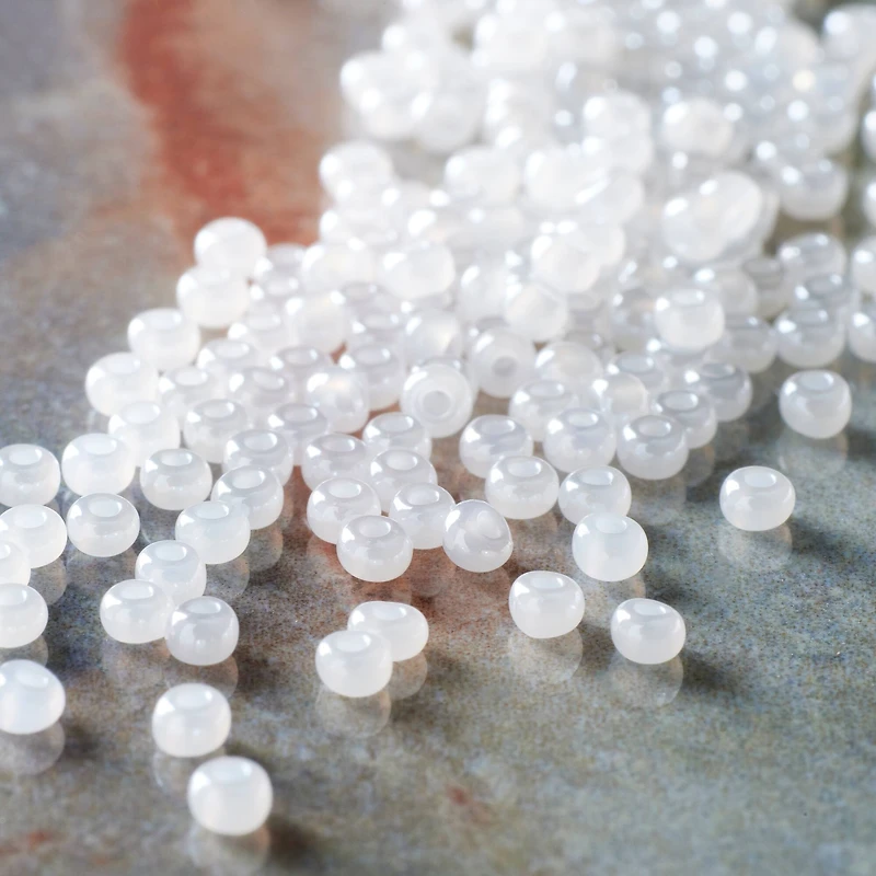 12 Pack: John Bead White Pearl Czech Glass Seed Beads, 11/0