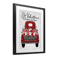 Stupell Industries St. Valentine's Flower Market Truck Framed Print Under Glass Wall Art