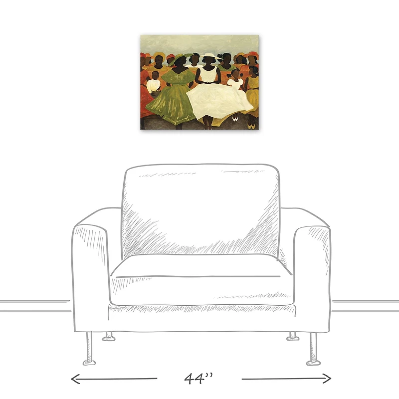 Women In Pews 20" x 16" Canvas Wall Art