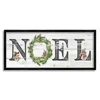Stupell Industries Woodland Animal Noel Sign Framed Giclee Art