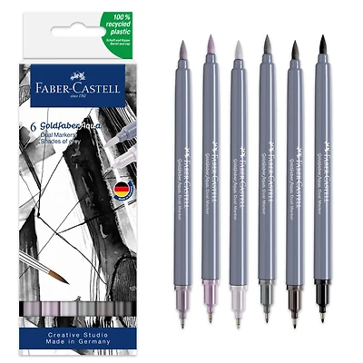 Faber-Castell® Goldfaber Aqua Shades of Gray Dual-Tip Marker Set