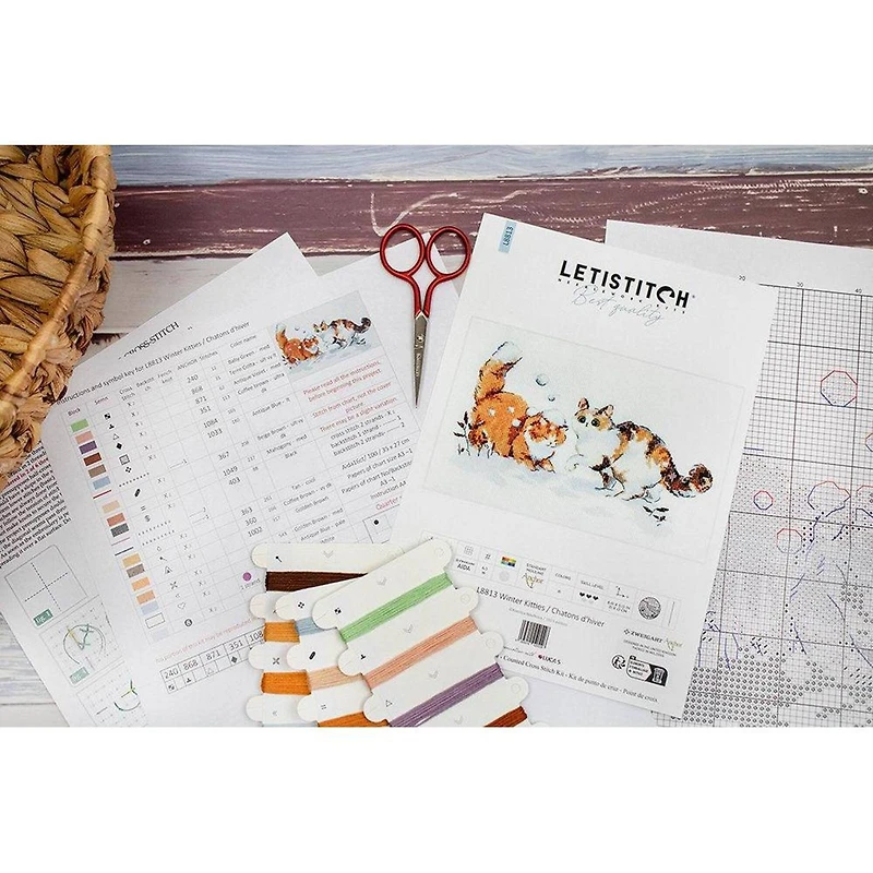 LetiStitch Winter Kitties Counted Cross Stitch Kit