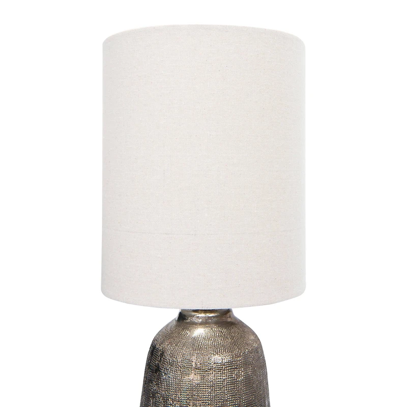 Hello Honey® 18" Metallic Glazed Terracotta Table Lamp with Linen Shade