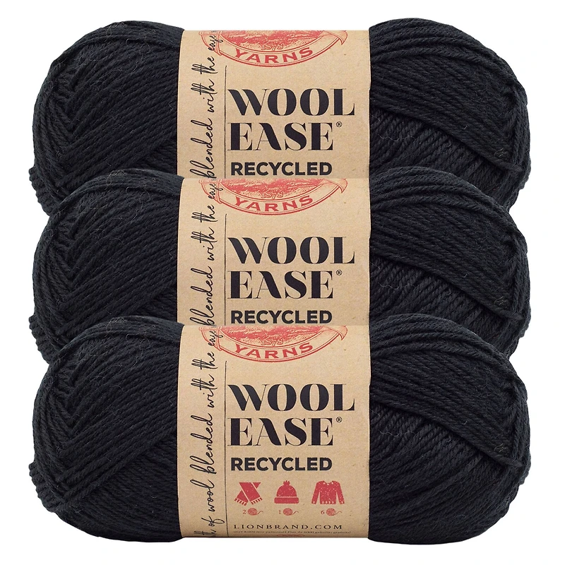 3 Pack Lion Brand® Wool-Ease® Recycled Solid Yarn