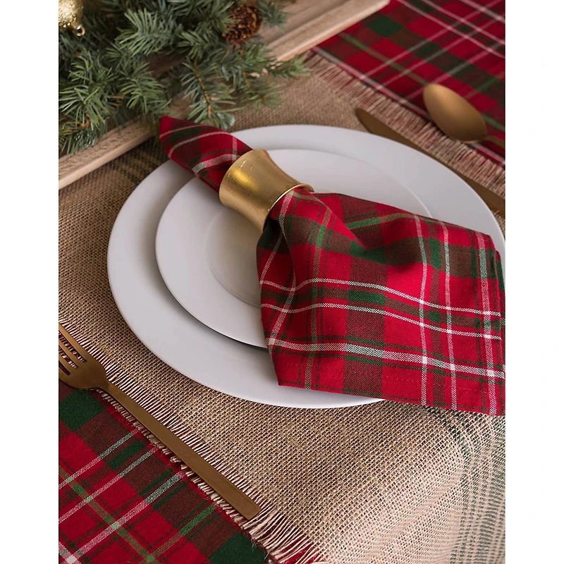 DII® 52" Tartan Holly Plaid Tablecloth