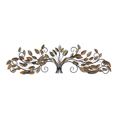 Brown Metal Leaf Foliage Wall Accent
