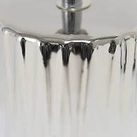 Simple Designs 11.5" Ruffled Metallic Chrome Capsule Table Lamp
