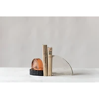Hello Honey® 5.5" Geometric Glass Block Bookend