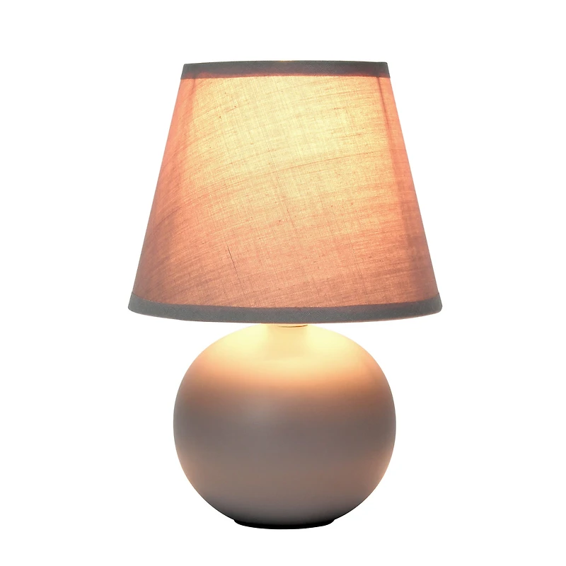Simple Designs Gray Mini Ceramic Globe Table Lamp