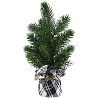 10" Unlit Iced Pine Artificial Christmas Tree Set