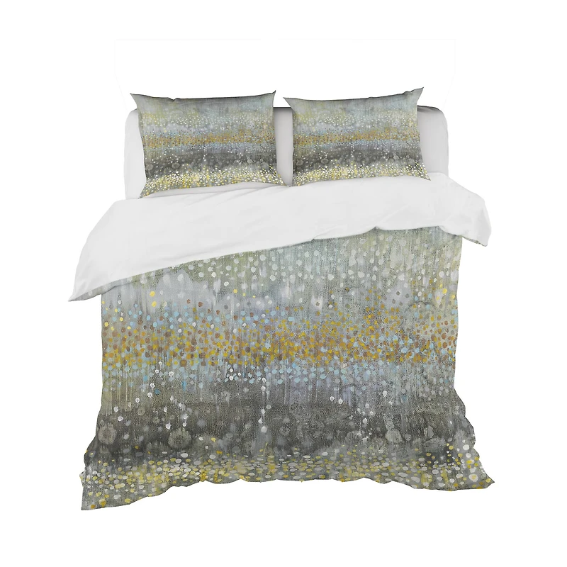 Designart 'Glam Rain Abstract III' Glam Bedding Set