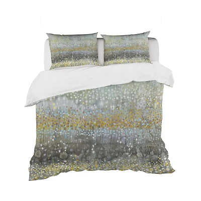 Designart 'Glam Rain Abstract III' Glam Bedding Set