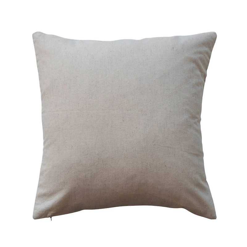 Hello Honey® 18" x 18" Natural & Gold Cotton Printed Pillow with Skeleton Head & Foil