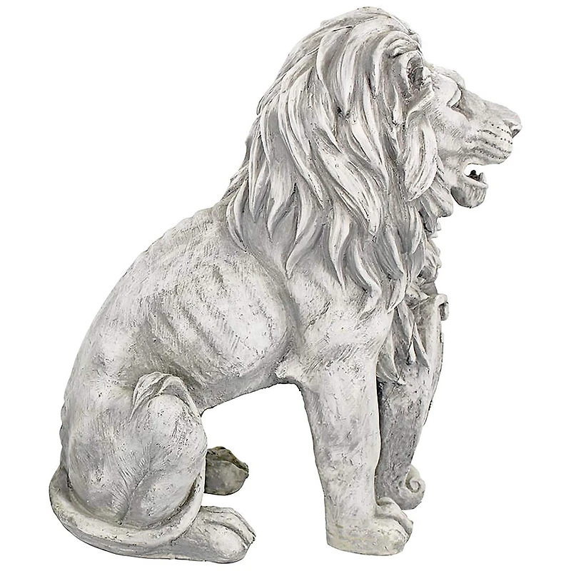 Design Toscano 17" Left Paw Up Roaring Beasts of Castello di Rocca Lion Sentinel Statue