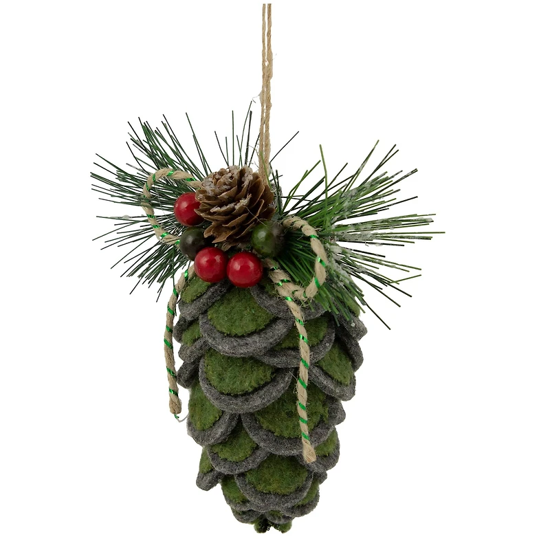 6" Pinecone Fabric Christmas Ornament