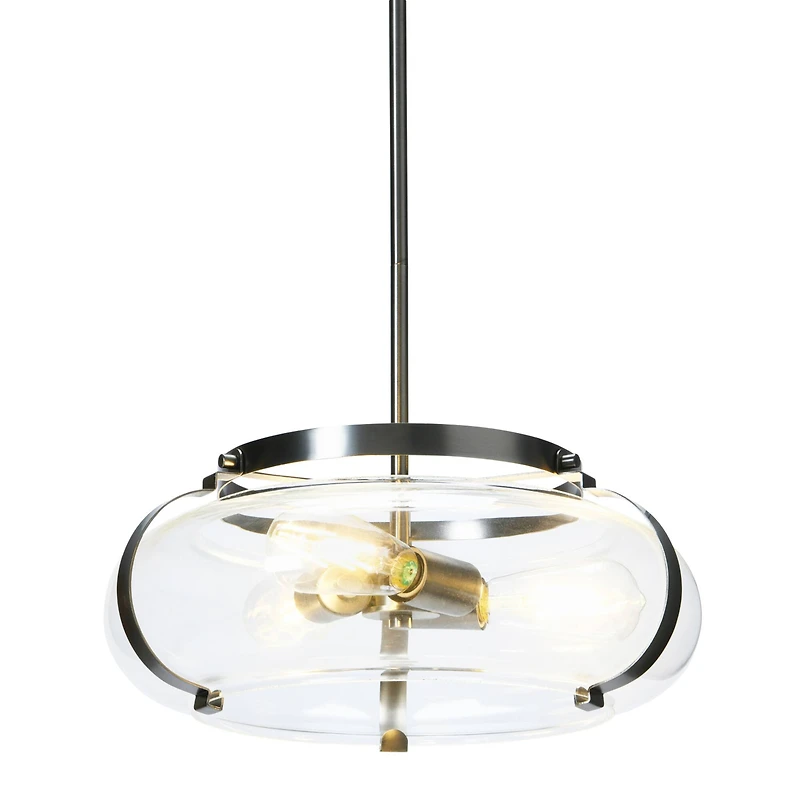 Hello Honey® Robert Stevenson Lighting Alston 16" Antique Nickel Glass & Metal Ceiling Light