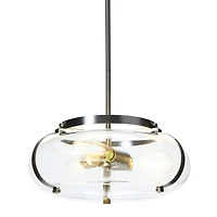 Hello Honey® Robert Stevenson Lighting Alston 16" Antique Nickel Glass & Metal Ceiling Light