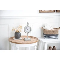 15" White Metal Hanging Clock