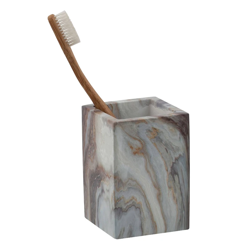 Elle Décor Square Gray Agate Tumbler