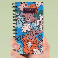 TF Publishing 2024-2025 Small True Blue Flowers Spiral Weekly Monthly Planner