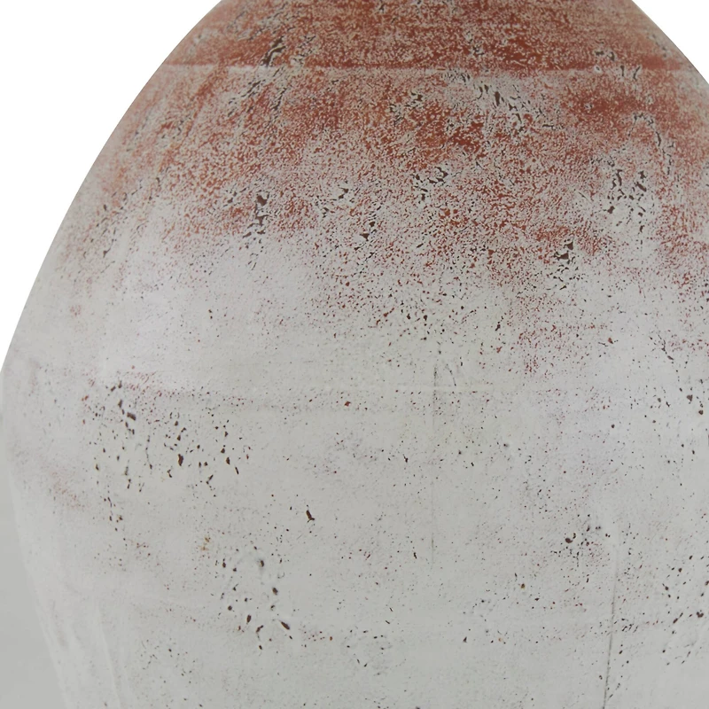 14" White & Rust Distressed Vase