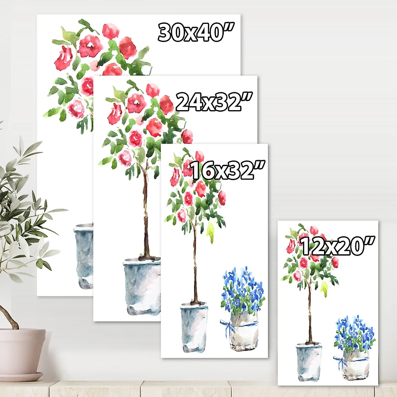 Designart - Blue and Red Houseplants