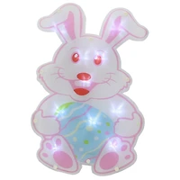 14" Pink & White LED Lighted Easter Bunny Window Silhouette