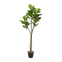 63" Black Vinyl Contemporary Potted Artificial Tree