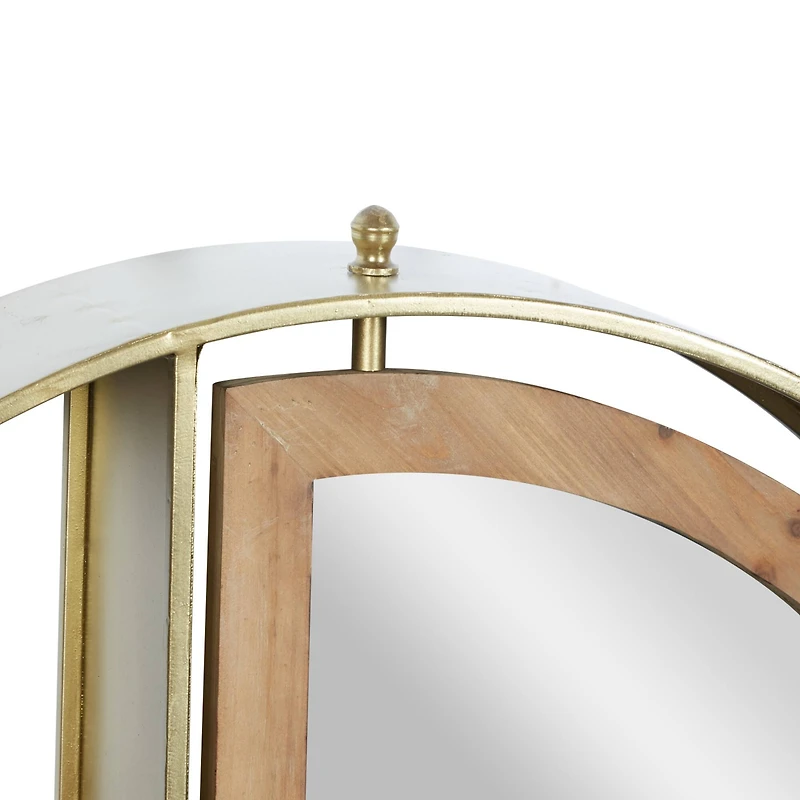 Gold Metal Contemporary Wall Shelf, 27" x 28" x 5"