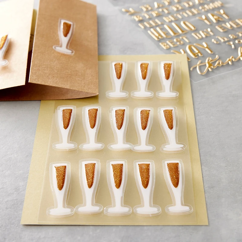 Champagne Glass Stickers by Recollections™
