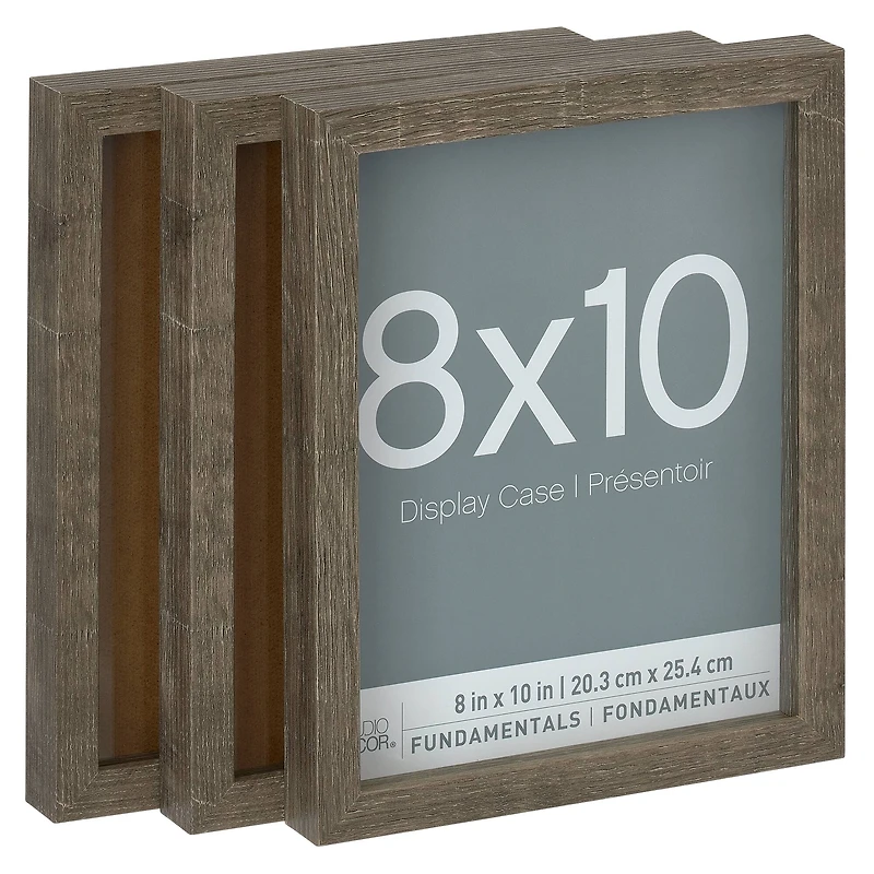 3 Pack Fundamentals 8" x 10" Gray Shadow Boxes by Studio Décor®