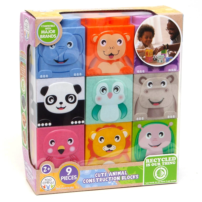 Roo Crew Cute Animal Construction Blocks Stack & Play