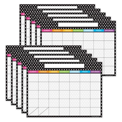 Ashley Productions Smart Poly® PosterMat Pals Space Savers Black & White Dots Calendar, 10ct.