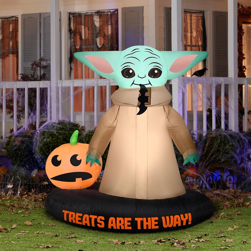 Airblown® 5.5ft. Inflatable The Child with Jack-O-Lantern Treats Are The Way Halloween Decoration