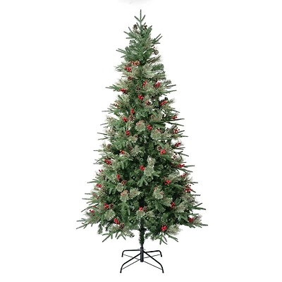 7.5ft. Unlit Feel Real® Virginia Pine Artificial Christmas Tree with Berries and Pinecones