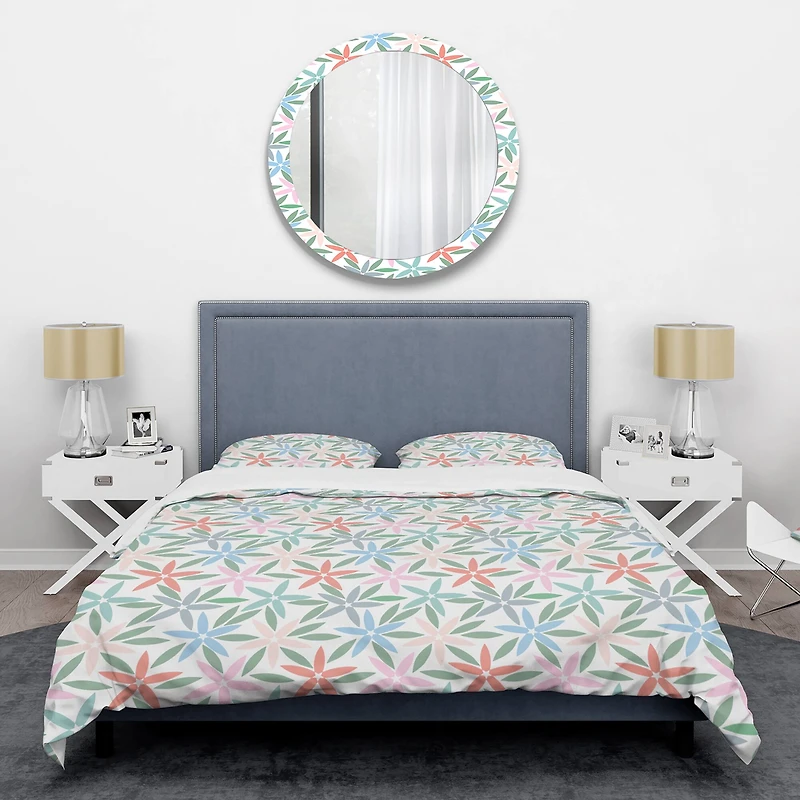 Designart 'Retro Abstract Flower Design III' Mid-Century Duvet Cover Set