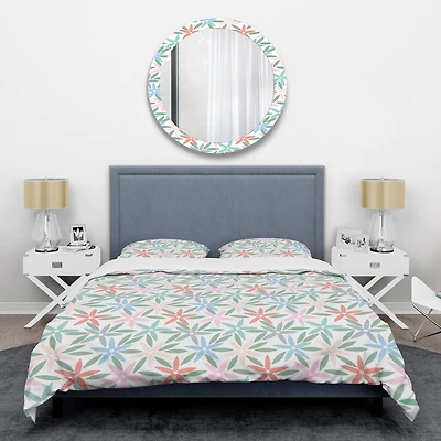 Designart 'Retro Abstract Flower Design III' Mid-Century Duvet Cover Set