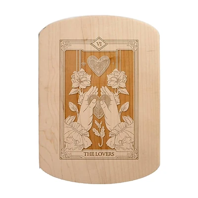 11" x 8" The Lovers Tarot Maple Oval Cutting Board