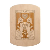 11" x 8" The Lovers Tarot Maple Oval Cutting Board