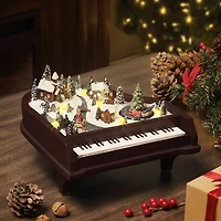 Animated Musical Piano with Winter Scene