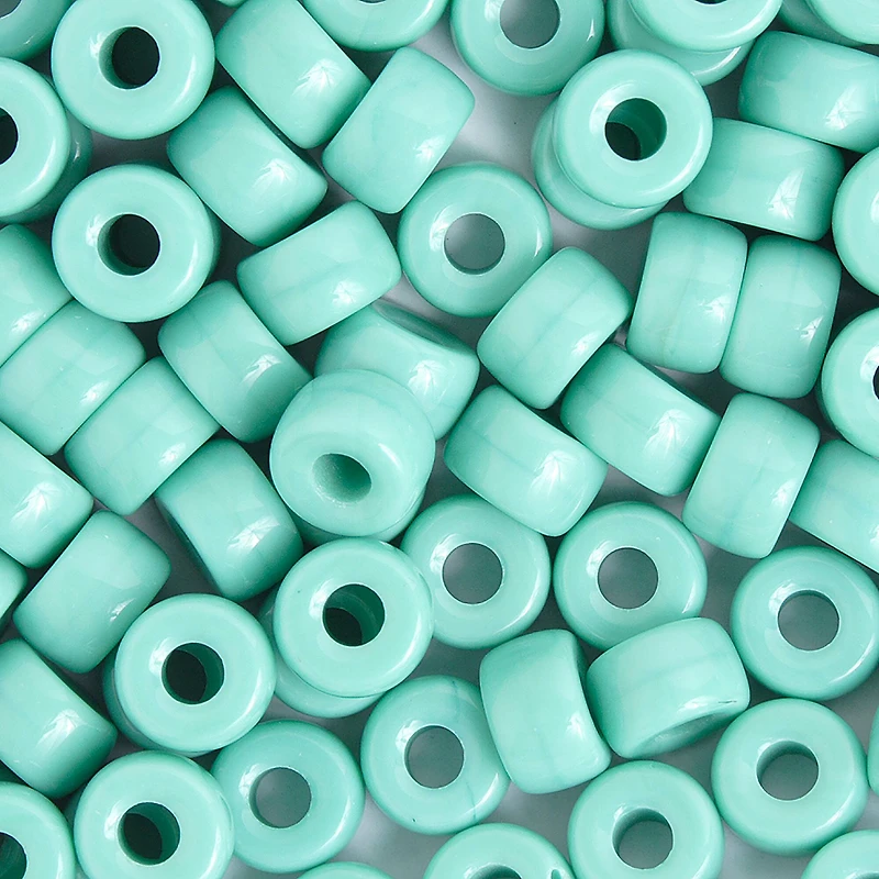 John Bead 9mm Opaque Turquoise Czech Glass Crow Beads, 100ct.