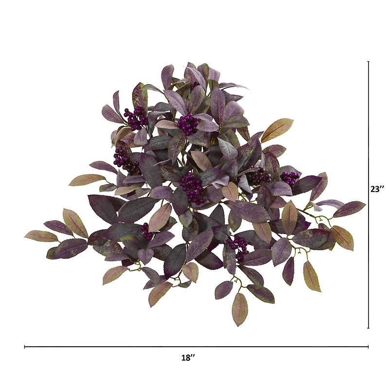 23" Fall Laurel Leaf with Berries Plant Set