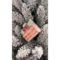Wizardi 8.27" x 11.81" Cake Slice Christmas Glass Ornament