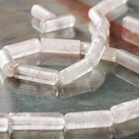 Rose Quartz Tube Beads by Bead Landing