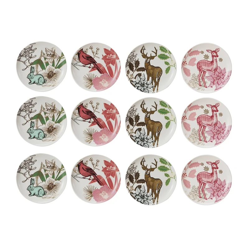 Hello Honey® 6" Woodland Animal Round Stoneware Plates, 12ct.