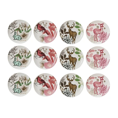 Hello Honey® 6" Woodland Animal Round Stoneware Plates, 12ct.
