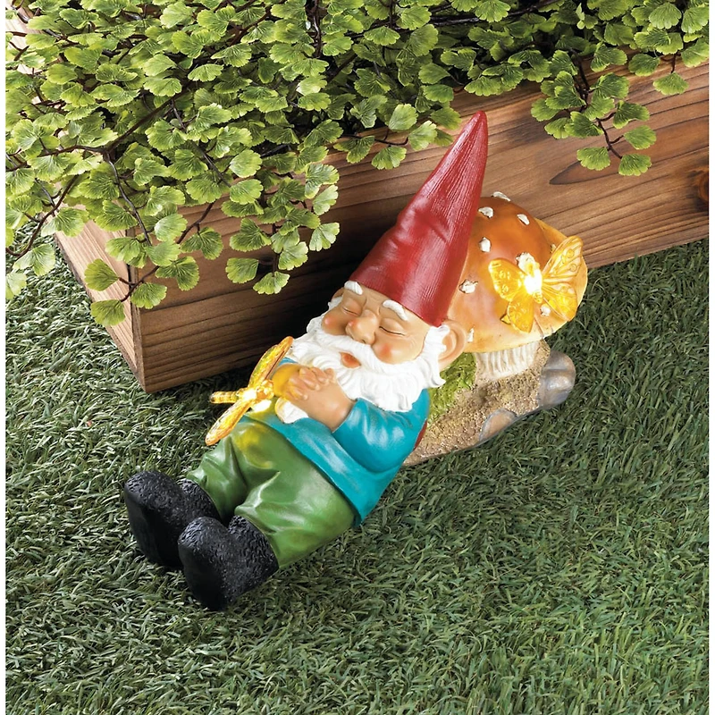 8" Solar-Powered Sleepy Gnome